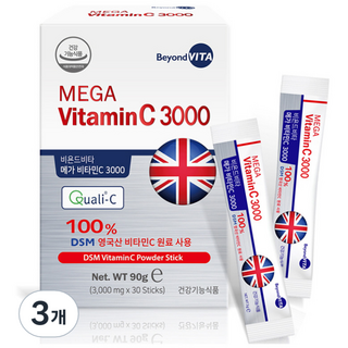 비욘드비타 메가 비타민C 3000, 30회분, 90g, 3개