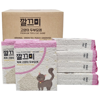 고양이두부모래 1.5mm 극세사입자, 8L, 6개, 복숭아향