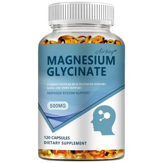 고흡수 마그네슘 글리시네이트 500mg 심혈관•뼈 건강•근육 이완 지원 수면•스트레스 완화 비건 캡슐 무첨가제 순수 성분, 1개, 60정