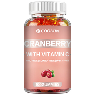 크랜베리 2000 mg + 비타민 C 구미 방광 건강 및 신장 정화를 위한 유기농 크랜베리 ​​농축액(비건) 강력한 항산화제, 1개, 60정