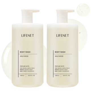LIFENET 香氛沐浴乳 野生苔蘚香, 1L, 2瓶