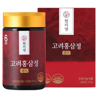 천지양 6년근 고려 홍삼정 골드 + 쇼핑백 세트, 240g, 2개