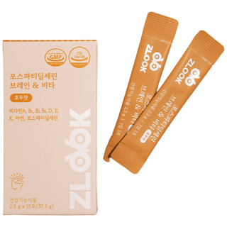 [런칭 특가] 지룩 두뇌 건강 미국산 포스파티딜세린 브레인&비타 호두맛 분말 식약처인증 피에스 PS 300mg, 2박스, 37.5g