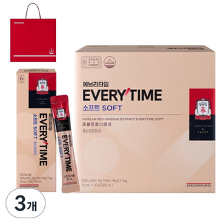 정관장 정품 에브리타임 소프트 10ml X 30포 + 쇼핑백, 300ml, 3개