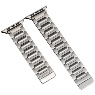 애플워치 호환 마그네틱 스테인리스 메탈 스트랩 38/40/41/42/44/45/46/49mm, 실버