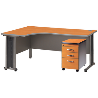 가구뱅크 OA 책상세트 (L퍼즐책상1600+이동서랍) 사무용책상 사무실책상 ㄱ자책상 L자책상 수납장 서랍장, (L퍼즐1600+서랍)에어포트좌