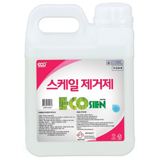 에코지엥 스케일 제거제 식기세척기 커피머신 청소 업소용 식기 세척기 클리너 식세기 청소 전용 클리너 세정제, 4L, 1개
