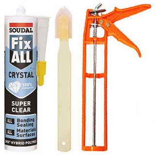 수달 픽스올 크리스탈 투명실란트 + 헤라 + 실리콘 건 세트, 1세트