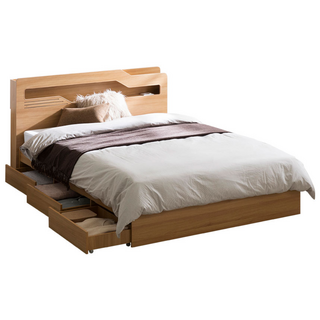 [즉시할인4만원+방수커버증정+리뷰이벤트] 파로마 캐럴2 LED조명 수납침대 슈퍼싱글 SS 본넬스프링매트리스, 오크+방수커버증정