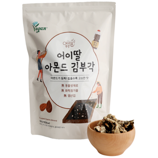 어이딸 아몬드김부각 비건간식 마른반찬 무염산김 무오신채 non-gmo채종유 아이간식, 185g, 1개