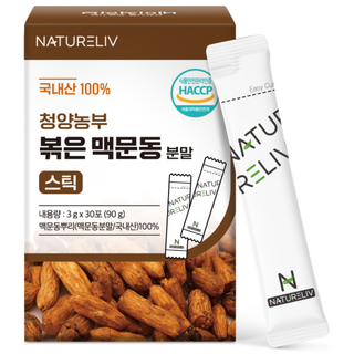 네이쳐리브 청양농부 볶은 맥문동 분말 식약처 인증 청양 국내산, 1개, 90g