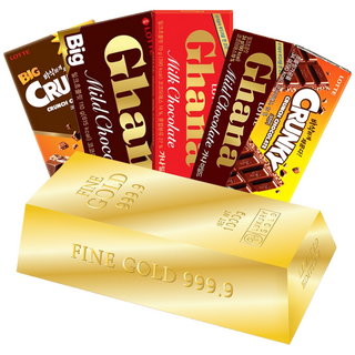 골드바 초콜릿 5종 혼합 선물세트 빅가나 빅크런키 가나 밀크 가나 마일드 크런키 각한개 발렌타인데이 수능 시험 합격 응원 행운, 1세트, 330g