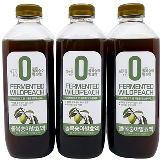 청운당농산 지리산 개복숭아 원액 돌복숭아즙 발효액 청 액기스, 3개
