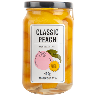 클래식농원 복숭아 병조림 황도, 1개, 490g