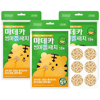 동국제약 썸머 겔 패치 18매 상처보호 의약외품 하이드로겔 여름 야외활동 필수템 썸머패치, 3개