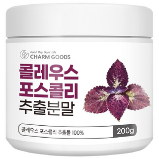 콜레우스포스콜리 추출분말 콜레우스 뿌리 포스콜린 피크노제놀 허브 콜레우스포스콜리가루 효능 추천 천연식물 체지방 빨강물 Coleus Forskohlii 200g, 1개