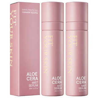 핏유어스킨 알로에세라 미스트 세럼 휴대용 여행용 오일미스트 수분 보습 광채 주름개선 기능성, 2개, 80ml
