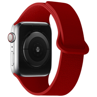 애플워치 S11 호환 리치 가죽 무늬 실리콘 마그네틱 루프 스트랩 42/44/45/46/49mm, 레드