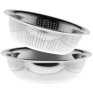 [한정 특가] 스텐 대형 특대형 김장 믹싱볼 양푼 2종 세트, 1개, 쿠헨바움 스테인레스 대형볼 2종 세트