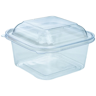 키친코디 일회용 샌드위치용기 650ml 50개 돔형 투명 정사각 햄버거 플라스틱 빵용기 샐러드 통 도시락포장 보틀케이크용기 대형 베이커리 티라미수케이스 반찬 제과점 디저트, 1개