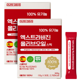 퓨어데이즈 아침엔 냉압착 유기농 엑스트라버전 올리브오일 100% 스틱 엑스트라버진, 60개, 10g
