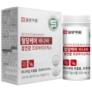 일양약품 혈당케어 바나바 장건강 프로바이오틱스 유산균 30정, 6개