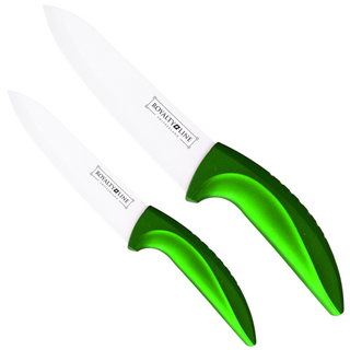 로얄티라인 스위스 2종 세라믹 식도 과도 주방칼 세트, 에메랄드 그린, 1세트
