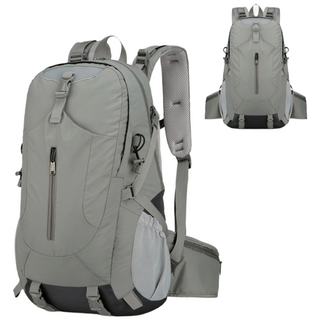 북극광 초경량 휴대용 아웃도어 방수 내마모성 쌍 어깨 등산백 레인커버 포함, 그레이