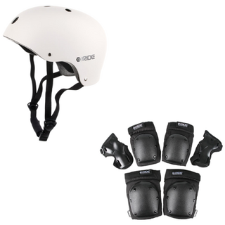 RE12+RE10 익스트림 보호대+헬멧/세트/스케이트보드, RE12 M사이즈_RE10 화이트, 1개