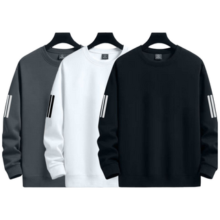 아르올 가을 겨울 남자 맨투맨 라운드 긴팔티 무지 티셔츠 3종 세트 (기모 버전 추가)