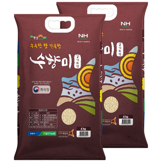 25년 햅쌀 발안농협 수향미 8kg (4kg+4kg) 상등급 단일품종, 4kg, 2개