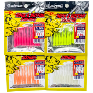 워터맨 볼락 전갱이 웜 루어, 더블실치 4종세트, 1세트, 4색, 0.4g