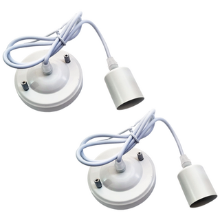 E26 1등 960MM 식탁등 심플 기본소켓 길이조절 가능 팬던트 후렌지형, 2개, 화이트