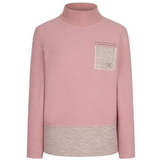 올포유 여성 하이넥 티셔츠 넥 시보리 목티 스판 결혼식 포켓 자수 상견례 빅사이즈 LTHN9321 2color