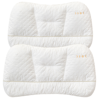 수면공감 NEW 라운드형 우유 듀오 하이브리드 경추베개, 화이트, 2개