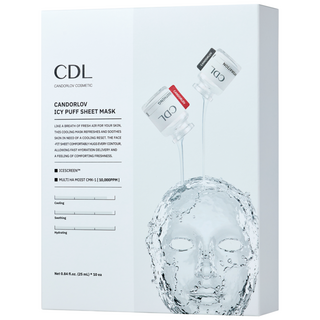 칸도럽 아이시 퍼프 시트 마스크 25ml*10ea 리프팅 눈가 주름 탄력 펩타이드 안면 타이트닝 윤곽 붓기 디톡스, 1개, 10개입