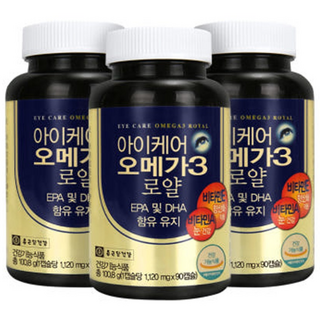 종근당건강 아이케어 오메가3 로얄, 90정, 3개