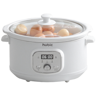 휴빅 타이머 계란찜기 슬로우쿠커 맥반석 구운계란 굽는기계 전골냄비, 휴빅슬로우쿠커_화이트