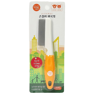 [댕냥이] 강아지 손잡이벼룩빗 뭉친털브러쉬 진드기제거 고양이 빗, 1개, ONE