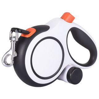 아미토 고급형 자동 리드 꼬임방지 강아지 리드줄 5M 배변봉투수납, 1개, 화이트