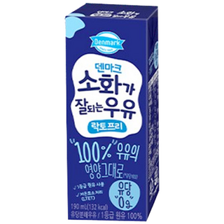 덴마크 소화가 잘되는 우유 락토프리 흰우유, 190ml, 4개