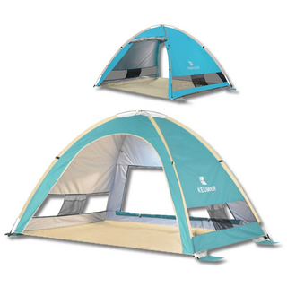 바잉스톱 팝업 자동 원터치 텐트 그늘막 해변 피크닉 캠핑(2-3인용), 덮개형(2-3인용), 블루