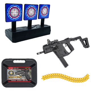 토이즈데이 알로이 메탈 모델 건 + 스마트 타켓 6mm 안전한 소프트탄 발사 소총 권총 장난감 총, VECTOR, 1개