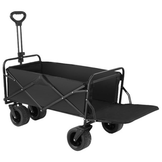 광폭 바퀴 브레이크 오픈형 캠핑웨건 특대형, 1개, 블랙