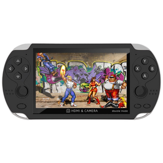 HOMIE 게임기 4.2인치 IPS 고화질 화면 휴대용게임기 듀얼 조이스틱 지원 레트로게임기 수천 가지의 놀 한글 인터페이스, 검은색