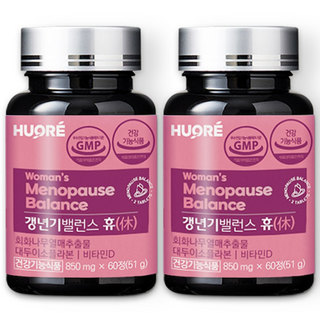 여성 갱년기 밸런스 휴 대두 이소플라본 회화나무 추출물 영양제, 2개, 60정