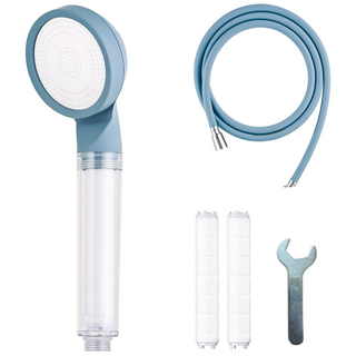 바스럽 국산 파스텔톤 필터 샤워기세트 3M [컬러 필터샤워기+PVC 샤워호스+필터 2p+스패너], 블루, 1개