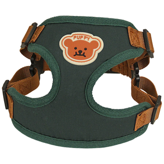 푸키 강아지 원터치 하네스 +리드줄 세트, 1개, 딥그린