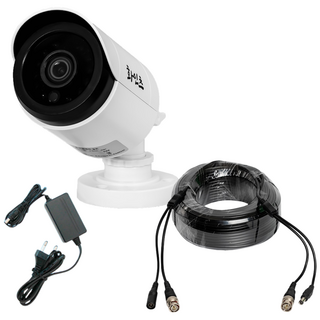 화인츠 200만화소 CCTV 카메라+케이블 패키지+전원 실외 뷸렛 카메라 주차장 매장 적외선 FAC-EQS5320 AHD용 케이블 2A 어댑터, 30m, 1개