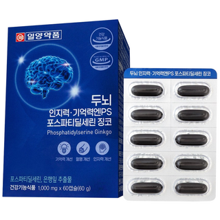 일양약품 두뇌 인지력 기억력엔PS 포스파티딜세린 징코, 1박스, 60정